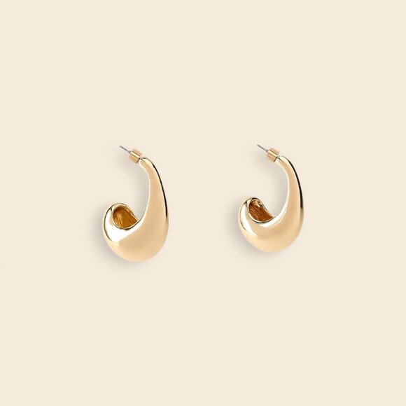Zara Gold Tone Large TearDrop Earrings - Picture 2 of 3